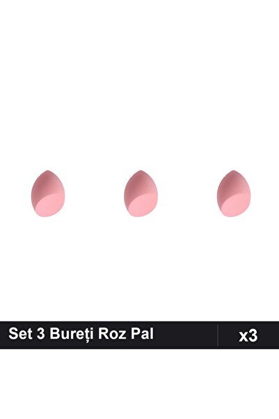 Makeup Set 3 Bureți Extra-Soft Roz Pal pentru Fond de Ten, Aplicare Machiaj P...