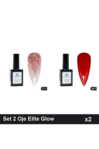 Makeup Set 2 Oje Semipermanente Global Fashion Elite Glow 15ml, Nuante 121 00...