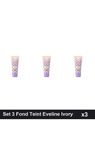 Makeup Set 3 Fonduri Teint Eveline Better the Perfect 01 Ivory 30ml, Acoperir...