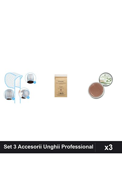 Makeup Set 3 Accesorii Unghii: Casca Balayage + Pungi Sterilizare + Gel Const...