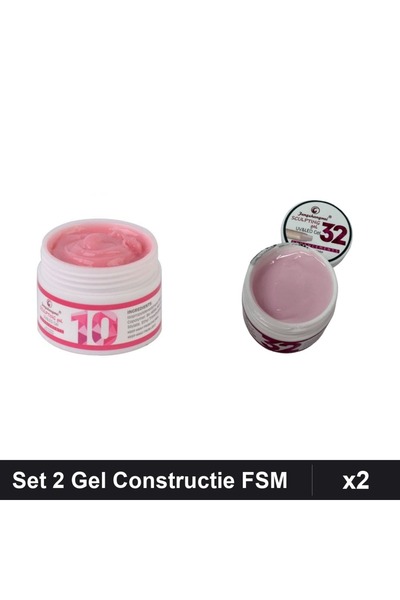 Makeup Set 2 Gel Constructie UV LED FSM 15g, Nuante 10 și 32, Builder Gel Unghii