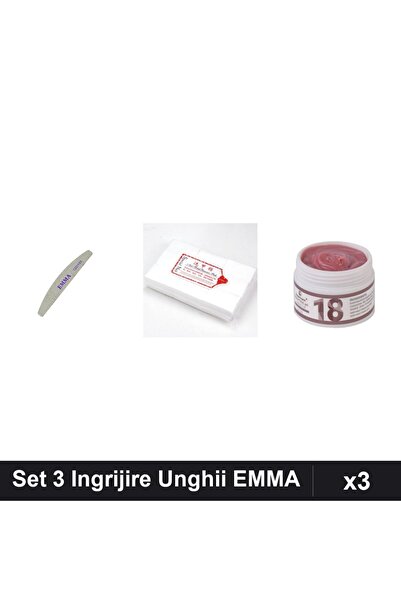 Makeup Set 3 Ingrijire Unghii EMMA - Pila 120/150, Servetele 900buc, Gel Cons...