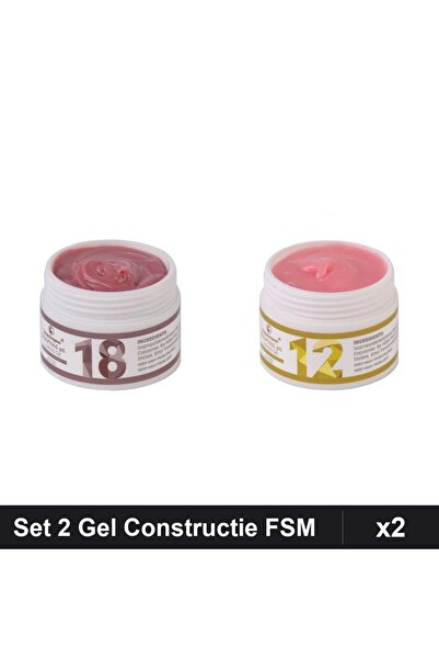 Makeup Set 2 Gel Constructie UV LED FSM 15g, Nuante 18 12, Builder Unghii Pro...
