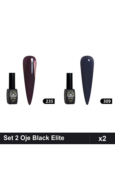 Makeup Set 2 Oje Semipermanente Black Elite 8ml, Nuante 235 309, Global Fashion