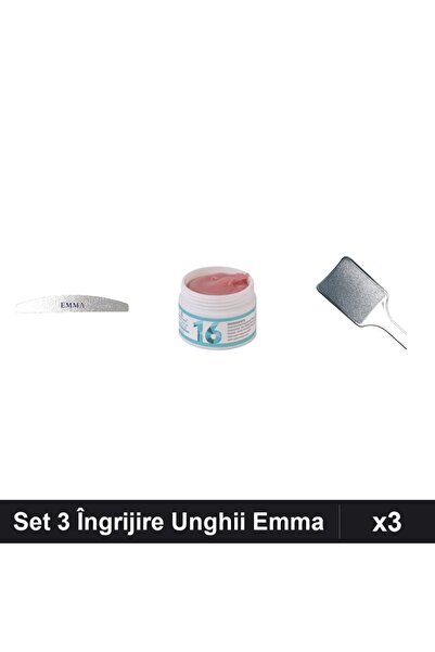 Makeup Set 3 Îngrijire Unghii Emma, Pila 120/150, Gel Constructie UV LED 15g,...
