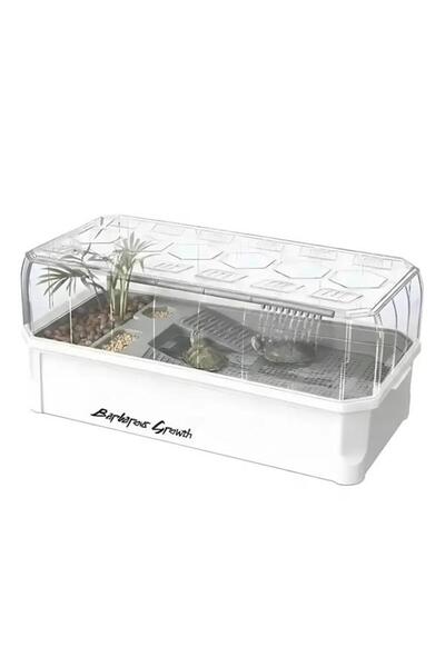 Nubios Plastik Kaplumbağa Bahçesi Filtreli Isıtma Lambalı Beyaz 46x23x24