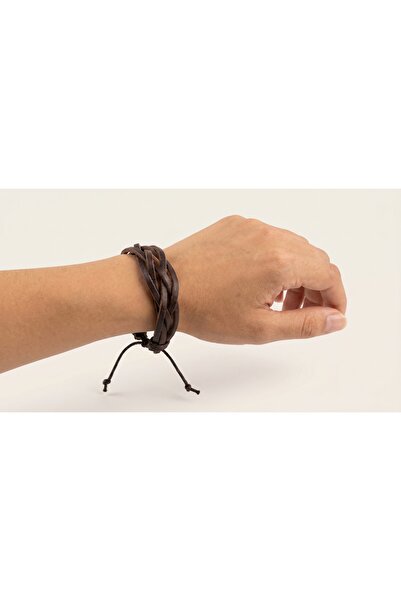 robel سوار كلاسيكي للرجال - سوار معصم قابل للتعديل بتصميم جلد مضفر