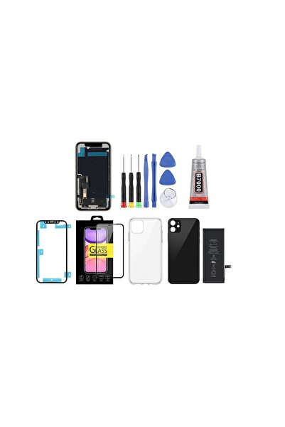 instatech İphone 11 LCD Ekran Dokunmatik + Batarya + Kılıf + Montaj Set + Kır...