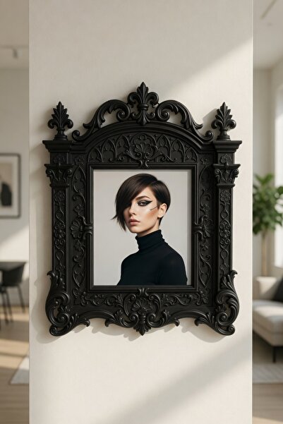 MYCRAFT3D Kişiye Özel Evcil Hayvan Fotoğraf Çerçevesi 21x24 cm – Barok Desenl...