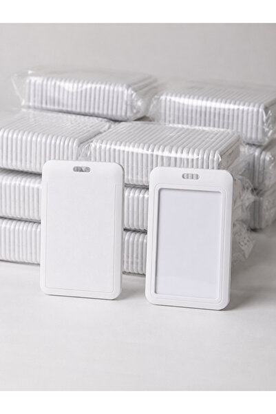 RoyalVance 120 Adet Dikey Beyaz Plastik Kimlik Etiketi Yaka Kartı Tutucu Pers...