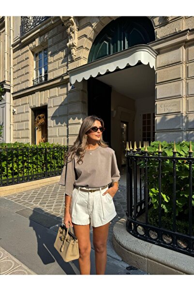 MERVE AKSOY Yıkamalı Yarasa Kol Tişört