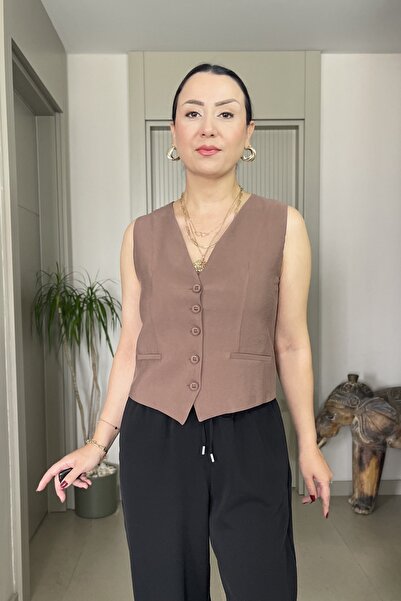 Butik Didem Sakinci Soft Textured Fleto Pocket Vest