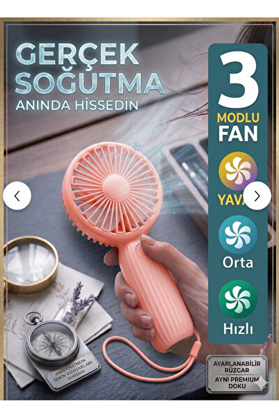 Singularis Pratik Sessiz Seyahat Tipi Mini El Fanı Ayarlanabilir Şarjlı Cep V...