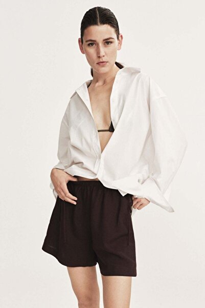 H&M Drawstring-detail linen-blend shorts