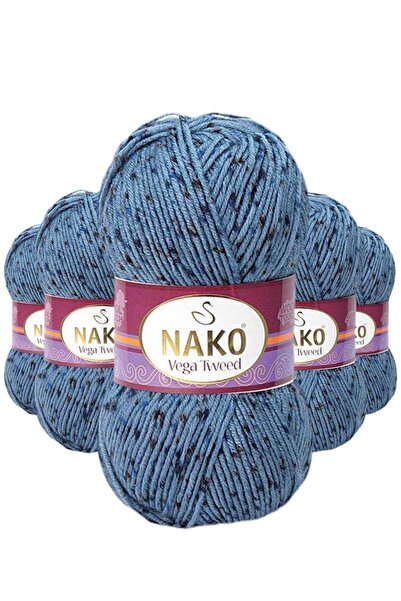 atastore2017 5 Pieces Vega Tweed Premium Acrylic Hand Knitting Yarn Wool No: ...