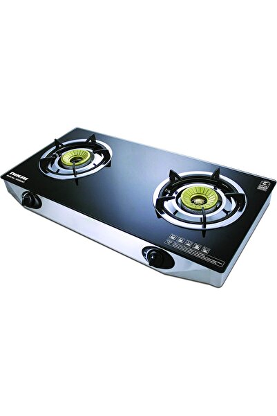 Nikai Two-Burner Gas Stove with Glass Top, Model No. NG9092K1