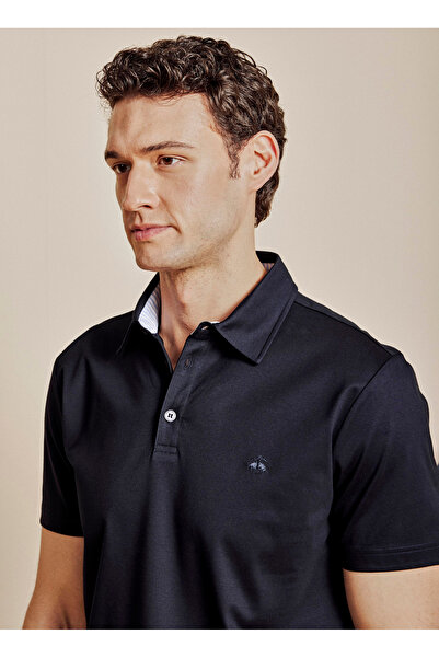 BROOKS BROTHERS Lacivert Erkek Standart Nakışlı T-Shirt BBSS26MTS011
