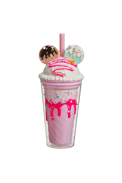 Zumzeria Plastic Cup with Screw Top Straw Granita & Biscuits 450ml