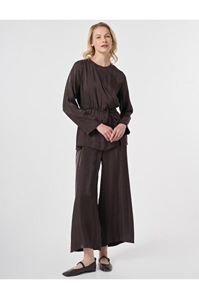 Kayra Waist-Tied Modal Jumpsuit Dark Brown