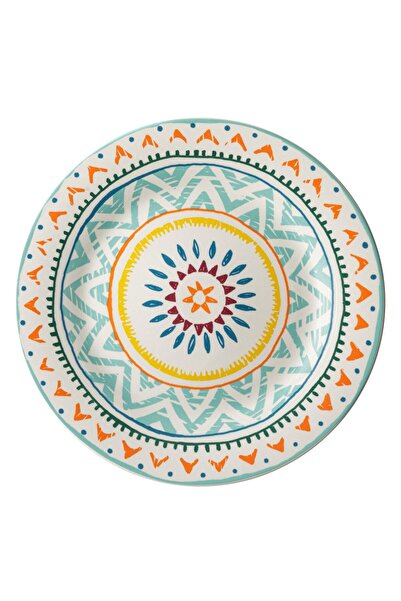 Zumzeria Orange Porcelain Plate with Patterns 19cm