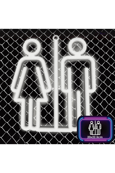 Zumzeria White LED Neon Lamp "Toilet Sign" 20x22.5cm