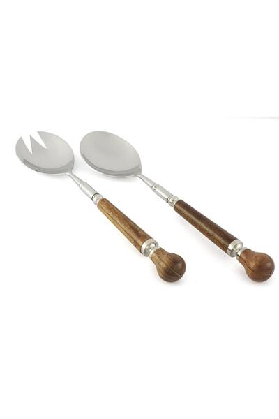 Mikasa Moor GÜMÜŞ AHŞAP SALATA SERVİS SETİ