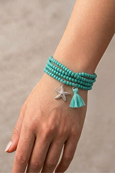 PETEK AKSESUAR Multiple Bead Tassel Sea Star Bracelet
