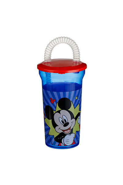 Zumzeria Pahar de plastic albastru cu pai Mickey 400ml