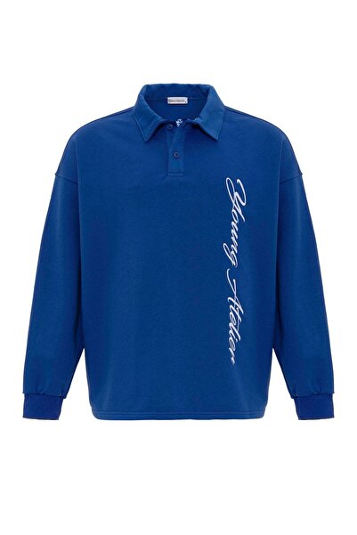 S13 Store Polo collar detailed oversize sweatshirt