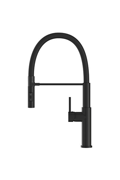 Granitan Baterie Bucatarie Soria, Duza Flexibila, 2 Functii, Negru