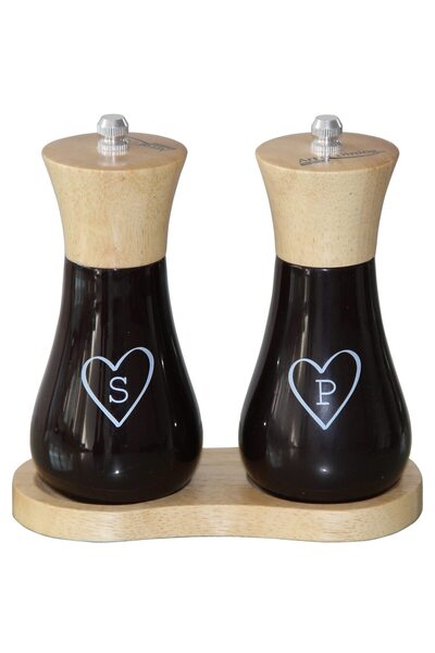Art of Dining by Heinner Set de 2 râșnițe de sare/piper Heinner, 15 cm + Suport