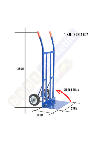 BantMarketim Orta Boy Katlanır Tablalı Yük Ve Koli Taşıma El Arabası . BMPBM2368