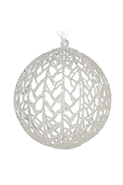 Zumzeria Ornament pentru bradul de Crăciun, glob alb irizat Ø15cm