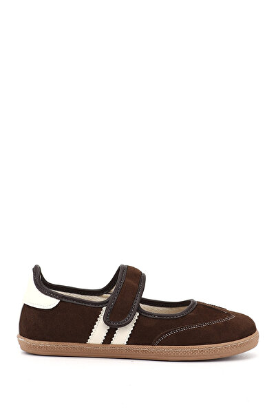 GÖNDERİ(R) Women's coffee Suede Mary Janes Ballet Flats