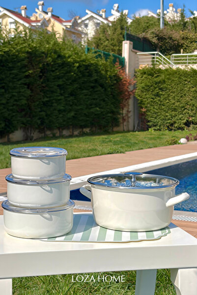 LOZA HOME Fried Food and Storage Set |   Ivory |   3-Piece Storage Container ...
