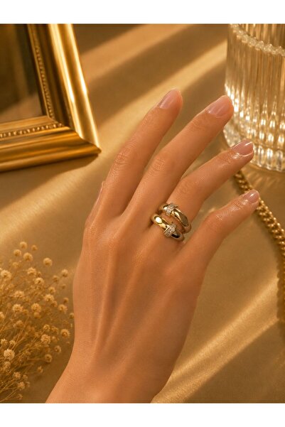 ZEYNORA JEWELLERY Premium Çift Taşlı Yüzük