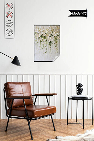 Akıllı Kağıt Statik Tutunma Özellikli Tablo - Poster Çiçek (Model-75)