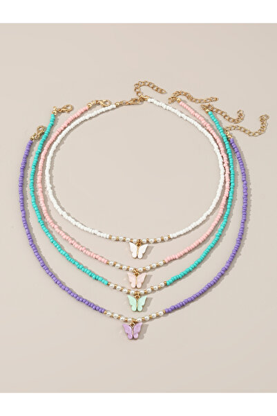 Take Two By Styli Pack of 4 - Butterfly Bead Necklace