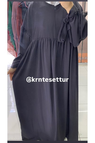 Hijab Dress with Tied Sleeves (Medina Silk)