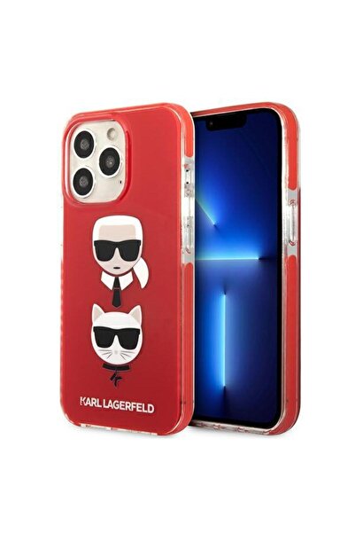 Karl Lagerfeld KLHCP13LTPE2TR Husă rigidă roșie pentru Apple iPhone 13 Pro, c...