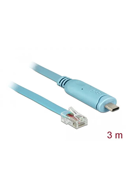 DELOCK Adaptor USB2.0/Tip C > Serial RS232 RJ45 3.0m albastru
