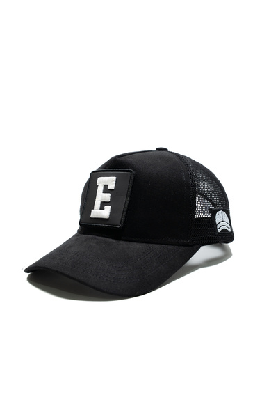 all hats Pălărie neagră din plasă cu detaliu cu emblemă cu litere |   Șapcă s...