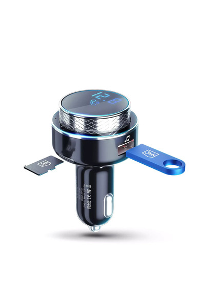 3MK Încărcător auto HyperCar cu transmițător FM - 2xUSB-A + cititor de cardur...