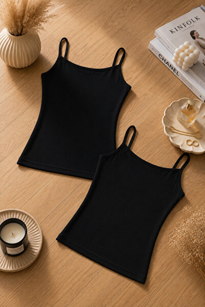 ROZELT Women's Modal Cotton Lycra Extra Ribbed Strap 2-Piece Undershirt