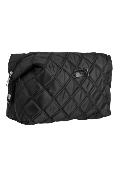 Zumzeria Quilted Black Makeup Bag 24x12x14cm
