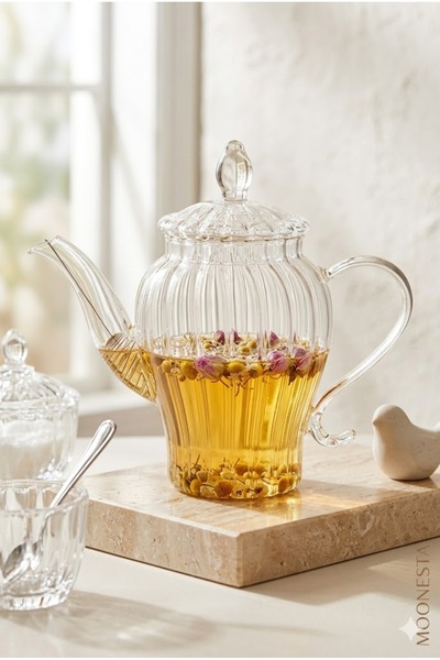 Madame Coco Versay Çelik Filtreli Borosilikat Cam Demlik 600ML