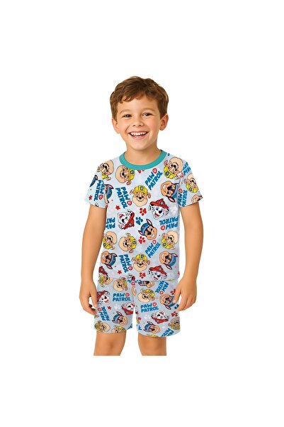 Zumzeria Set Summer Pajamas in Light Blue with Paw Patrol Design for Kids