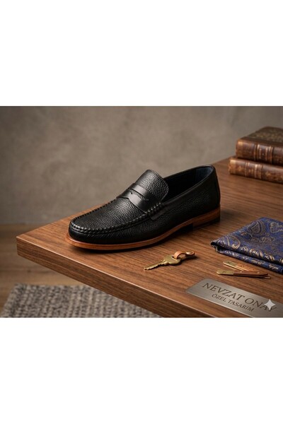 Nevzat Onay Black Genuine Leather Rok Shoes