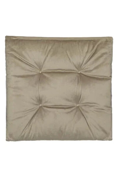 Zumzeria Beige Velvet Chair Cushion 40x40cm