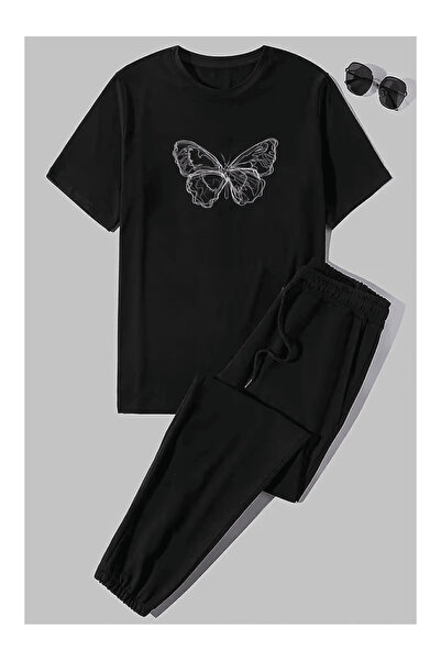 Eritqaa Butterfly Printed Red Tracksuit Set